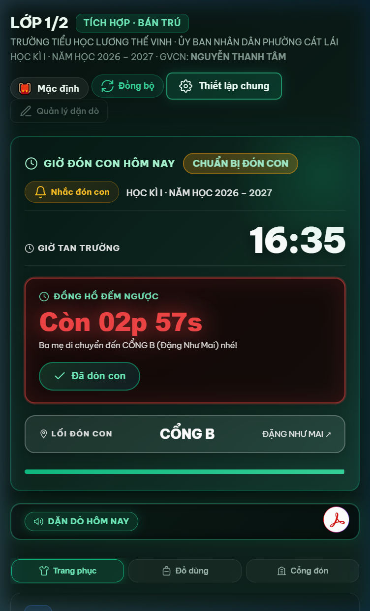 Đồng hồ đếm ngược cảnh báo đỏ khi còn dưới 5 phút